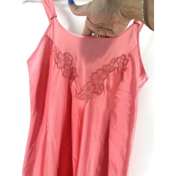 Jones New York Satin Slip Dress Gown Small Midi Fairycore Salmon Peach DD04 - Picture 3 of 15